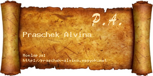 Praschek Alvina névjegykártya